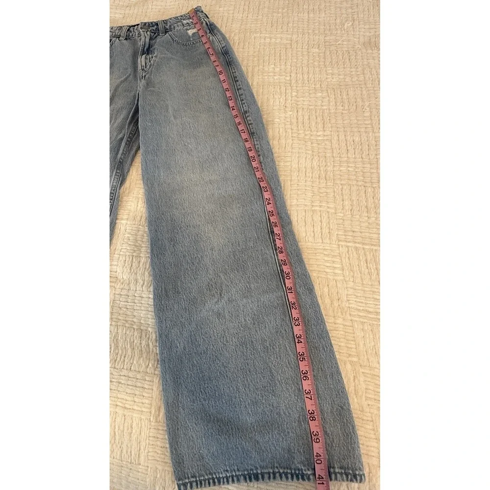 Hollister Jeans Womens 27R 4R Blue Med/Lt Wash Ultra High Rise Baggy Wide Leg - Picture 14 of 16